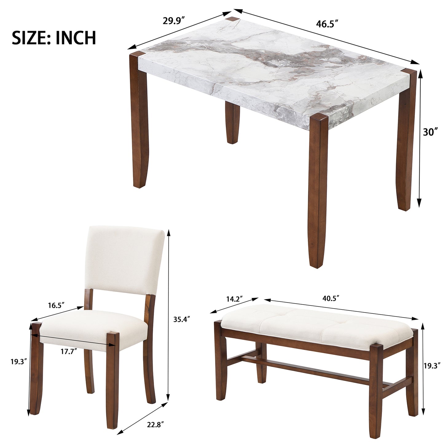 Contemporary 4-Piece Dining Room Furniture Collection