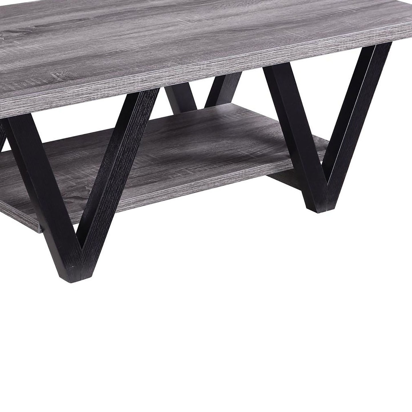 Black and Grey Angled Leg Coffee Table